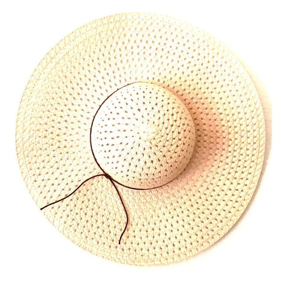 Beach summer Large pink straw hat - Picture 1 of 2